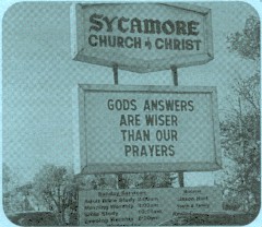 Page 2, picture 1, Sign with Sycamore Church of Christ